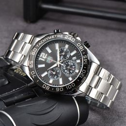 Automatische Designer Heren Luxe Quartz Horloge Tachymeter Heren Auto Handen Horloges Stalen Elastiekjes Polshorloge s es