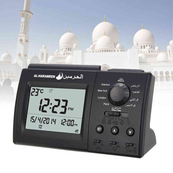 Horloge numérique automatique islamique Azan prière musulmane réveil pour table de bureau horloge décorations de maison 211111