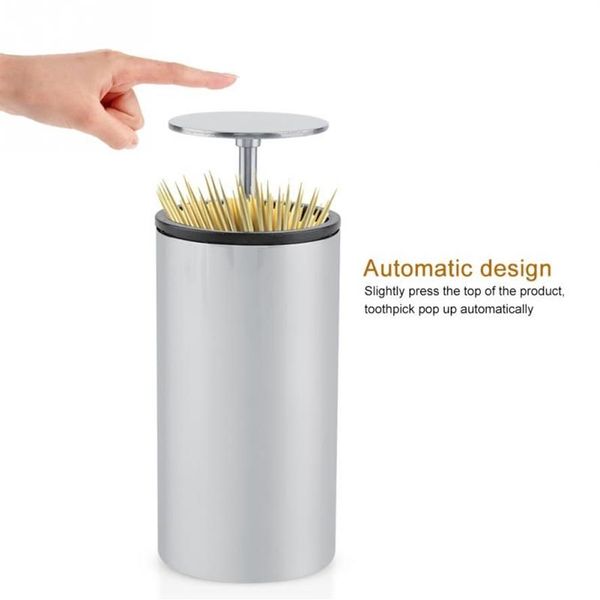 Dispensador automático de palillos de dientes, soporte para palillos de dientes, contenedor para mesa de comedor del hogar, organizador de escritorio, caja de almacenamiento 203F