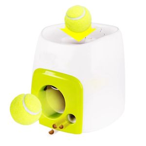 Automatische hondenvoeder entertainment Training Toys Interactive Tennis Ball Launcher Gooi Ball Machine Pet Food Emission Device Y202S