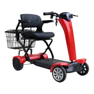 Patinete para movilidad plegable automático para personas discapacitadas, patinete eléctrico de cuatro ruedas para adultos, Motor Dual de 500W con Control remoto