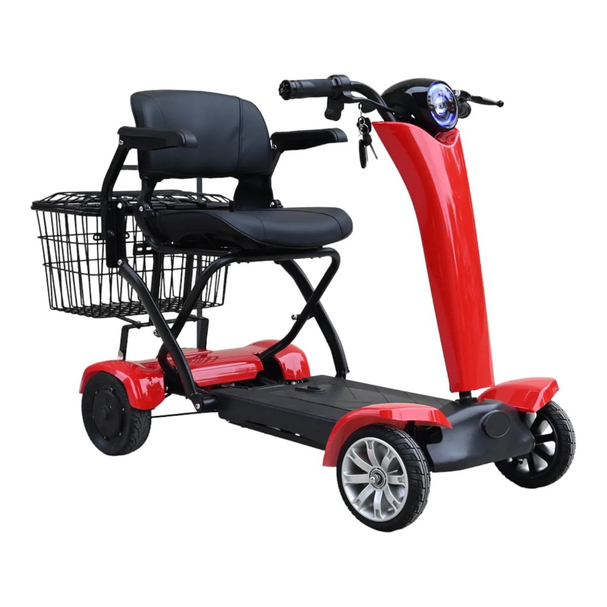 障害者向けの自動折りたたみモビリティスクーター大人4輪電動スクーター500Wリモートコントロール付きデュアルモーター