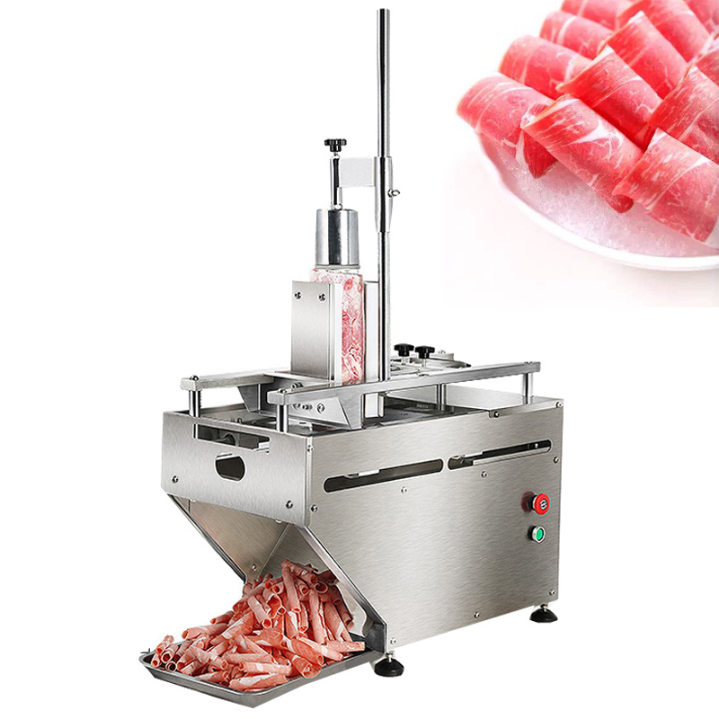 Máquina automática de corte de carne congelada, fatiador de carne, salsicha, bacon, carne de carneiro, máquina de corte