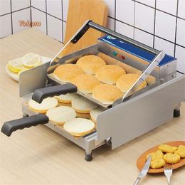 Automatische hamburger Toasting Machine Buzzer Booster Hamburger Broodverwarming Burger Bun Flatter Machine