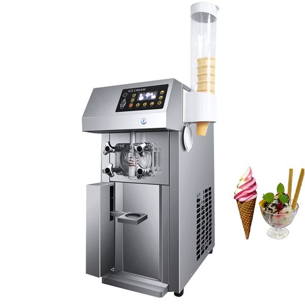 Máquina automática de helados, máquina para hacer helados de tres sabores, equipo de congelación de conos dulces, comercial, 1250W
