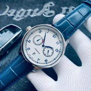 Poxew – montre automatique en saphir pour hommes, 43mm, mécanique, entièrement en cuir de veau, bracelet en verre, importée, or