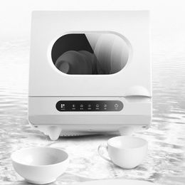 Automatische intelligente vaatwasser kleine huishoudelijke slimme desktop vaatwasser droog en desinfectie geïntegreerde machine