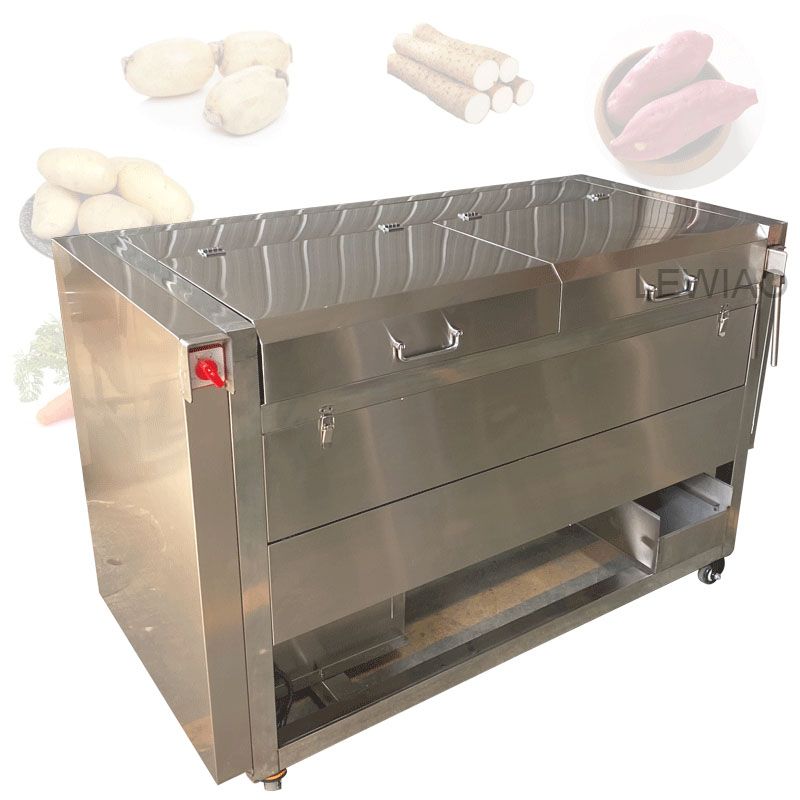 Machine ￠ l￩gumes de pommes de terre de cuisine automatique Lavage et ￩pluche rouleau ￠ rouleau ￠ ouvrir la citrouille de la citrouille de gingembre