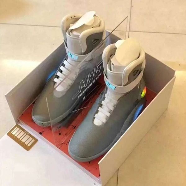 Lacets automatiques Air Mag Retour vers le futur Chaussures Hommes Marty Mcfly Led Hommes Glow In The Dark Noir Rouge Gris Bottes Marty McFly Baskets Montantes