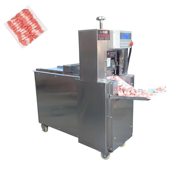 Máquina automática de corte de rollos de cordero, cortador de carne eléctrico CNC de acero inoxidable, corte único, 2200W