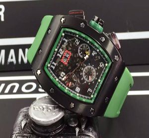 Automatische luxe mannen Mechanische polshorloge Black PVD roestvrij Felipe Massa Flyback Date Mens Automatic Skeleton Watches Transpare3405277