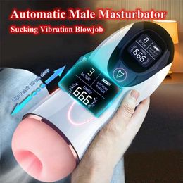 Automatische mannelijke masturbatiebeker zuigen trillingen pijpbeurt vagina pussy penis training tellen scherm display heren masturbator 70% outlet store verkoop
