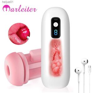 Masturbation Masculine Automatique avec Sex Sound Réel Oral Vagin Fellation Masturbateur pour Hommes 8 Vitesse Sex Machine Outil Jouet pour Adulte L230518