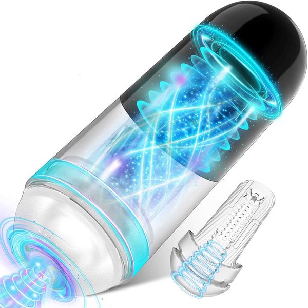 Masturbador masculino automático - Copa LATUNE con 5 ventosas 10 modos de vibración Coño de bolsillo con textura realista Vagina Oral