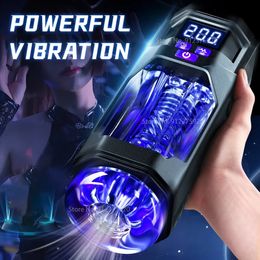 Machine de sexe de vibration masturbatrice mâle automatique Machine sexuelle réelle Val Vagina Masturbation Cup pour hommes vibrant jouet y240326