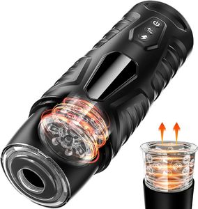 Masturmateurs masturbateurs automatiques Toys sexuels pour hommes, tasse masturbatrice masculine avec 7 modes de rotation de poussée pour la stimulation du pénis, poche électrique texturée 3D réaliste