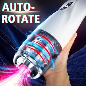 Automatique Male Silicone Vagin Rotation Masturbator Cup Real Pussy Pocker Pocket Adult for Men Mastubation Sex Machines Toy 240515