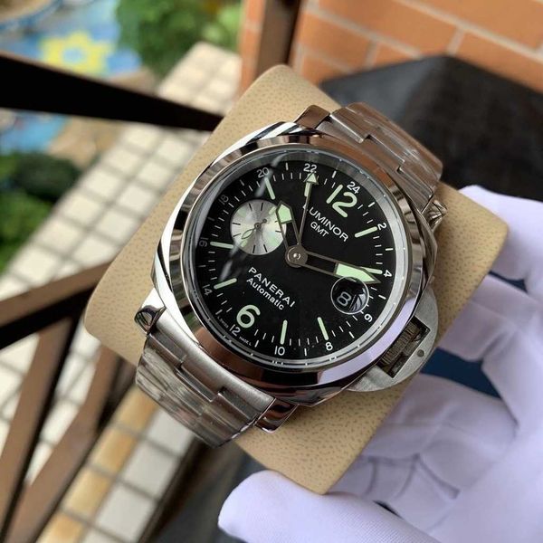 Tamaño del espejo de zafiro mecánico automático 47 mm 16 mm Correa de reloj de cuero de vaca de primera capa con hebilla de pasador original Autom Z0vm