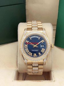 Automatisch mechanisch horloge AAA+ kwaliteit, log type, maat 41 mm, met de hand ingelegde Romeinse diamant, waterdicht, krasbestendig saffierglas, keuze van de modester