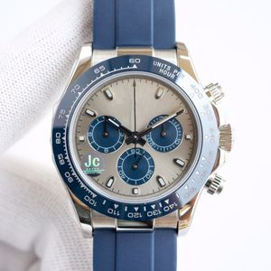 Montre mécanique automatique pour hommes 40mm 904L bracelet en caoutchouc bleu lumineux étanche montre-bracelet Relojes Para Hombres