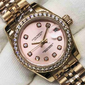 Montre mécanique automatique l Famille Womens Wear Log Perl Rose Powder Powder Stone Table RZ1931