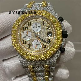 Automatisch mechanisch horloge Tophorloge Gouden stenen Nieuwe herenversie Zilver TEST Moissanite koninklijke VVS-diamanten Automatisch uurwerk