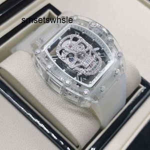 Montres mécaniques automatiques homme montre transparente mode Rm052-01 Cool Rm52 Superclone personnalité active Tourbillon crâne sport étanche creux