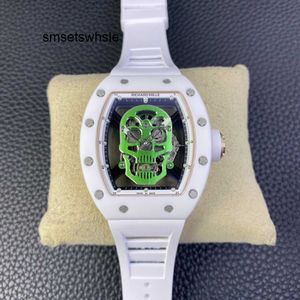 Montres mécaniques automatiques Mysterious Man Watch Designer Rm52-01 Rm052-01 Superclone Skull Active Tourbillon Skull Montre-bracelet évidé entièrement automatique