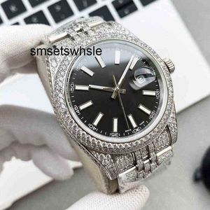 Automatische mechanische horloges Stalen luxe diamanten bezaaide automatische mechanische saffier 41 mm band dames de volledige diamant hoog