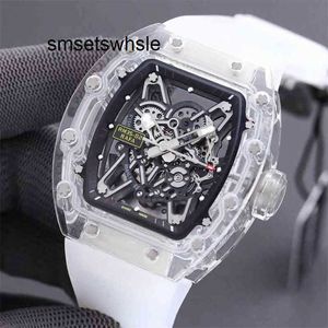 Relojes mecánicos automáticos Transparente Top Hueco Cristal Lleno Vidrio Moda Automático Mecánico Luminoso Personalizado Vino Barril Cinta