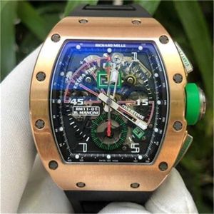 Montre-bracelet mécanique automatique Richarmill Watch Montres de luxe pour hommes Série Suisse Mens Automatique 50x427mm Montre pour hommes RM1101 Rose Gold Side Titanium Manci WN-FWNC