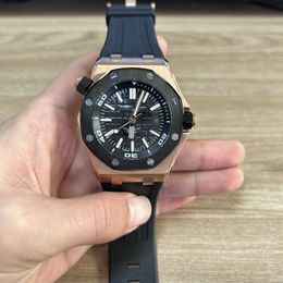 Automatisch herenhorloge 42 mm roestvrijstalen kast met pingesp rubberen band waterdicht voor sport Horloges vrije tijd designer horloges cadeau Met doos veelkleurige hjd