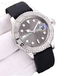 Montres automatiques mouvement yachtmaster mens watch simple bracelet en caoutchouc reloj hombre business formel business plaqué or rose montre 40MM noir bleu dh01 C23
