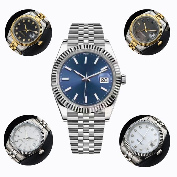 Mouvement automatique 36/41MM Montre pour homme Mécanique visage bleu Montres Acier inoxydable super lumineux 28/31MM quartz Femmes Couples Style Classique Montres-bracelets montre