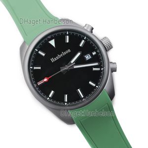 Reloj de movimiento automático para hombre, esfera negra, correa de nailon, cierre de aguja, reloj de pulsera mecánico de 45mm con bisel giratorio