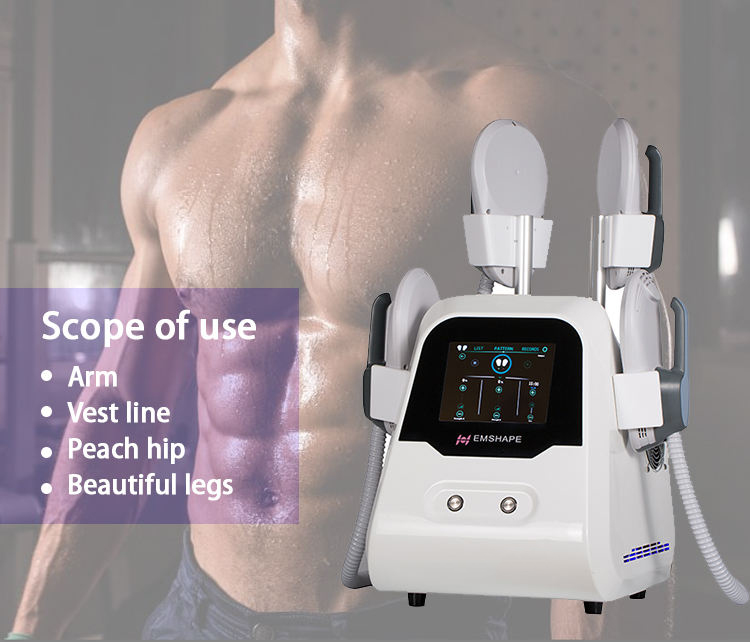 Automatic Non-exercise Muscle Building Figure Training EMSlim Machine Electromagnetic 4 Handles EMS RF Fat Loss Peach Hip Trainer