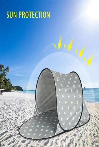 Tienda de campaña automática para exteriores, toldo impermeable Anti UV para playa, ultraligero, refugio para el sol en el mar, parasol 220301273H2711925