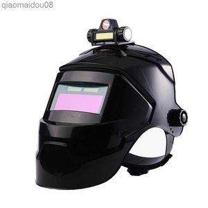 Masque de soudage électrique à gradation automatique des vêtements de protection pour le processus de soudure à l'arc, masque de soudeur avec phare rechargeable HKD230828