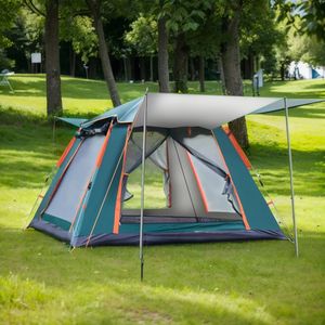 Tente ouverte rapide automatique avec camping imperméable portable hexagonal pour la famille 3-4 / 4-6 personnes 240422