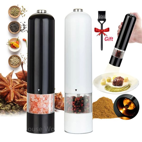 Moulin à poivrage au sel de sel Automatique Electric Spice Mill Grinder Assaisonnement Réglable Spice Grinder Grinking Kitchen Cooking Tools 240407