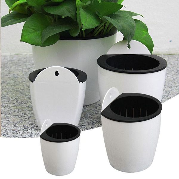 Maceta colgante de pared con autorriego automático, maceta para flores, macetas de jardín absorbentes de agua, maceteros