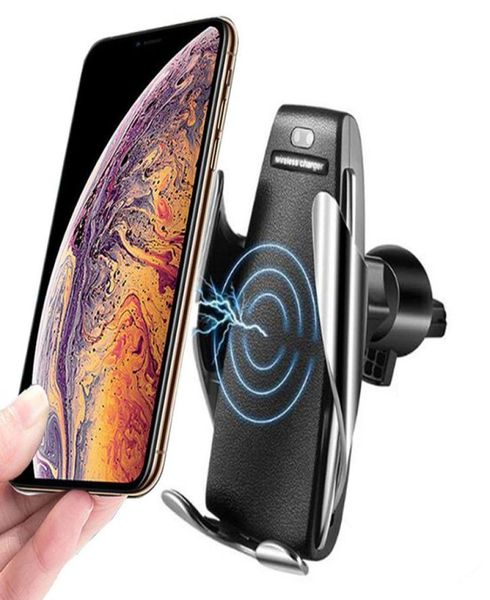 Chargeur sans fil de voiture à capteur automatique pour iPhone XS Max XR x Samsung S10 S9 Intelligent infrarouge rapide Fast Wirging Carphone Téléphone H7036411