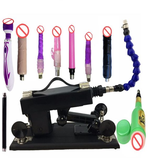 Juego de ametralladora sexual automática con consolador grande y copa para vagina, accesorios en total de 10 piezas, pistola de bombeo de velocidad ajustable, juguetes sexuales para mujer 7915167