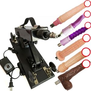 AKKAJJ Automatische Thrusting Sex Machine voor privé masturbatie met 3XLR-connectorhulpstukken A6 Zwart Snelheid en hoek verstelbaar