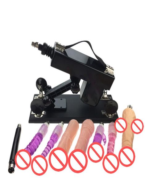 Ametralladora sexual automática con muchos accesorios para consoladores Relaciones sexuales Robot love Machine 6 cm Masturbador femenino retráctil Sex4670264