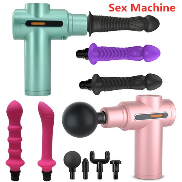 Machine sexy automatique pistolet de Massage fascial adaptateur de tête vibrateur Anal Vaginal orgasme godes pénis femmes masturbateur jouet adulte