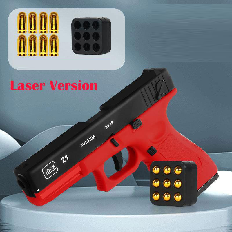 Pistola ad espulsione automatica a conchiglia Versione laser Pistola giocattolo Blaster Puntelli modello per adulti Giochi per bambini all'aperto Migliore qualità