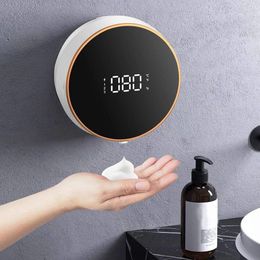 Dispensador automático de jabón eléctrico inteligente, manos libres, montaje en pared, dispensador de jabón líquido recargable para baño, cocina