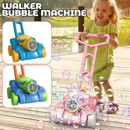 Automatische soap Bubble Machine Stroller Walker Toys voor peuter elektrische maker Summer Outdoor Gift Kids 240415
