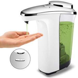 Livraison gratuite Distributeur de savon automatique Pompe à capteur compact Distribution de savon réglable Contrôle du volume À piles 17Oz / 500Ml pour la cuisine
